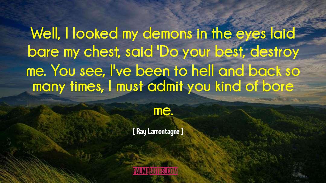 Ray Lamontagne Quotes: Well, I looked my demons