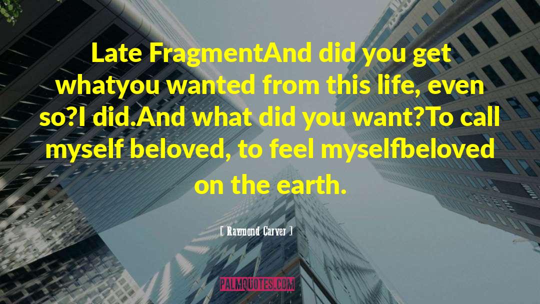 Raymond Carver Quotes: Late Fragment<br>And did you get