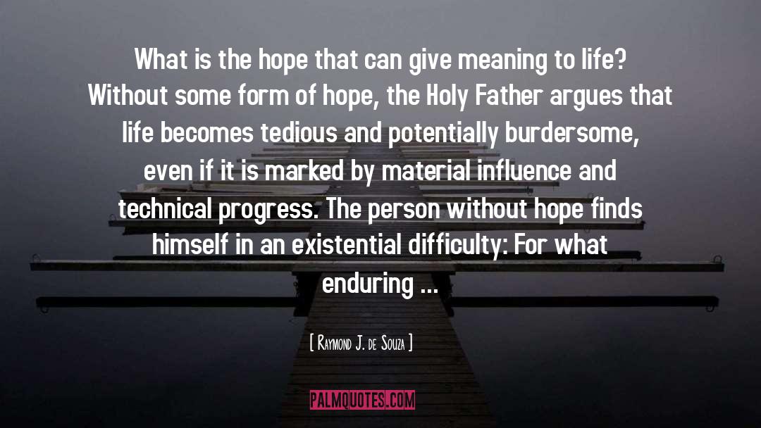 Raymond J. De Souza Quotes: What is the hope that