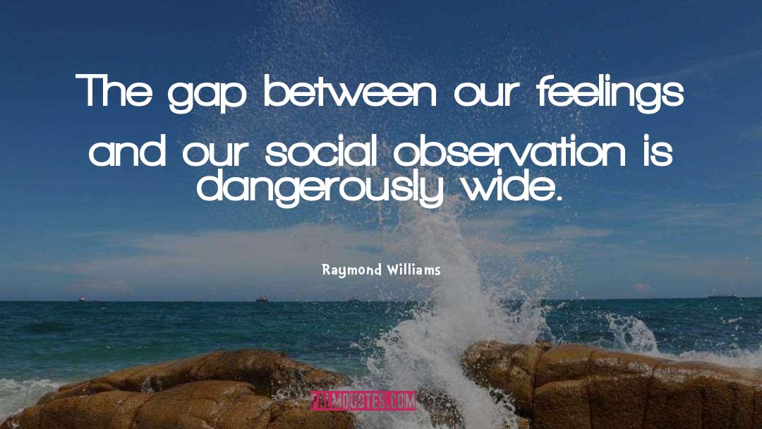 Raymond Williams Quotes: The gap between our feelings