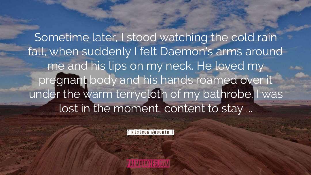 Rebecca Boucher Quotes: Sometime later, I stood watching