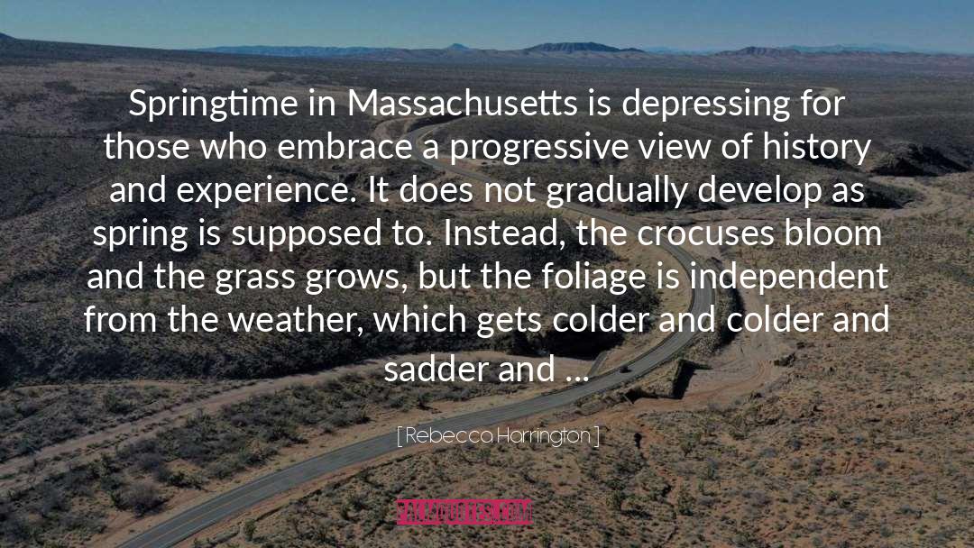 Rebecca Harrington Quotes: Springtime in Massachusetts is depressing