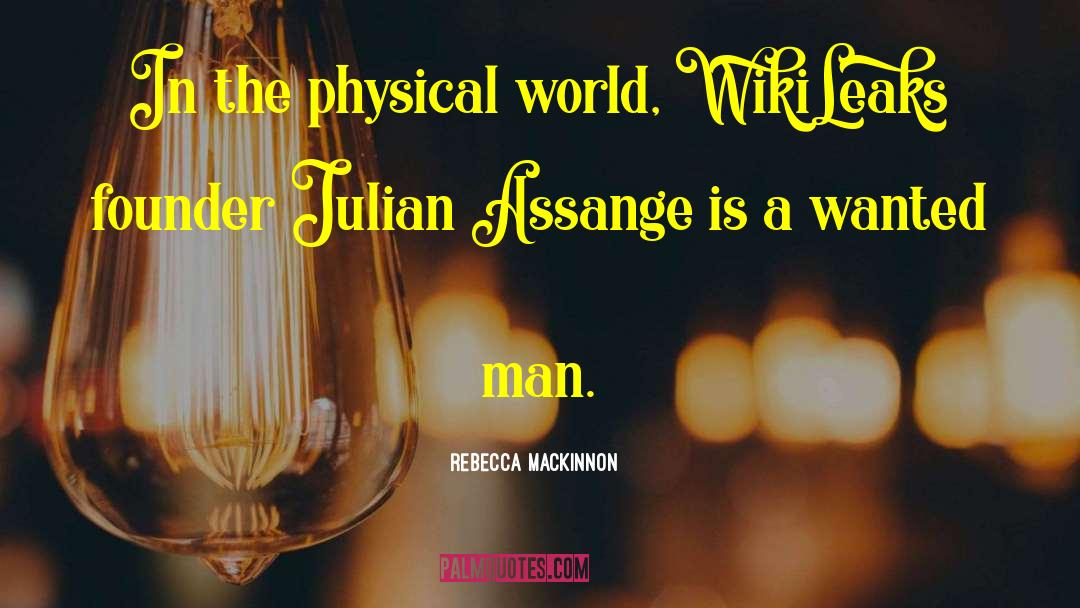 Rebecca MacKinnon Quotes: In the physical world, WikiLeaks