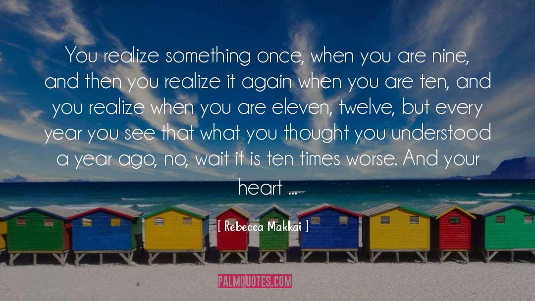 Rebecca Makkai Quotes: You realize something once, when