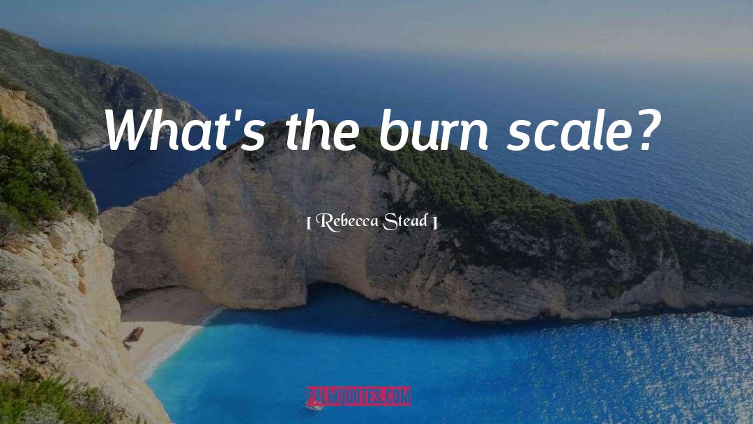 Rebecca Stead Quotes: What's the burn scale?