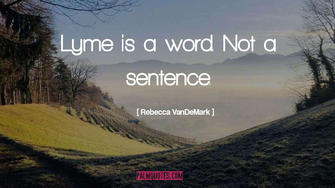 Rebecca VanDeMark Quotes: Lyme is a word. Not