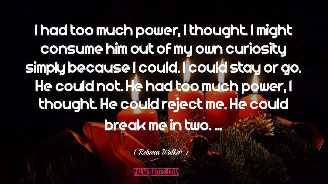 Rebecca Walker Quotes: I had too much power,