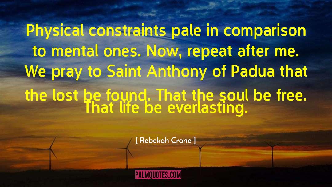 Rebekah Crane Quotes: Physical constraints pale in comparison