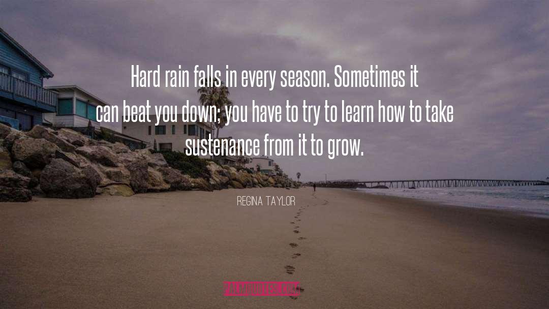 Regina Taylor Quotes: Hard rain falls in every