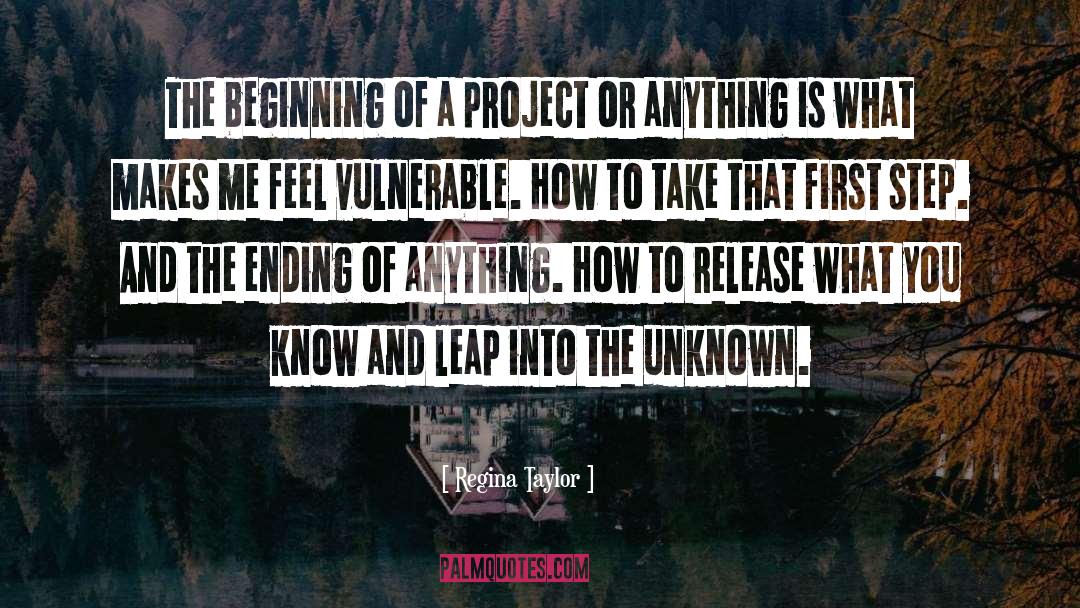 Regina Taylor Quotes: The beginning of a project