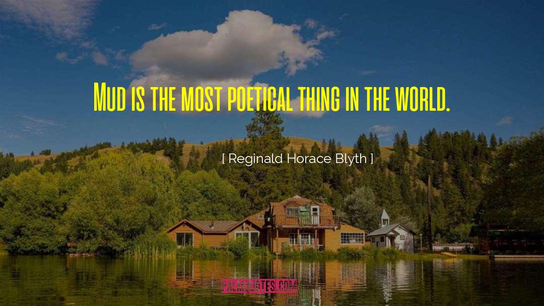 Reginald Horace Blyth Quotes: Mud is the most poetical