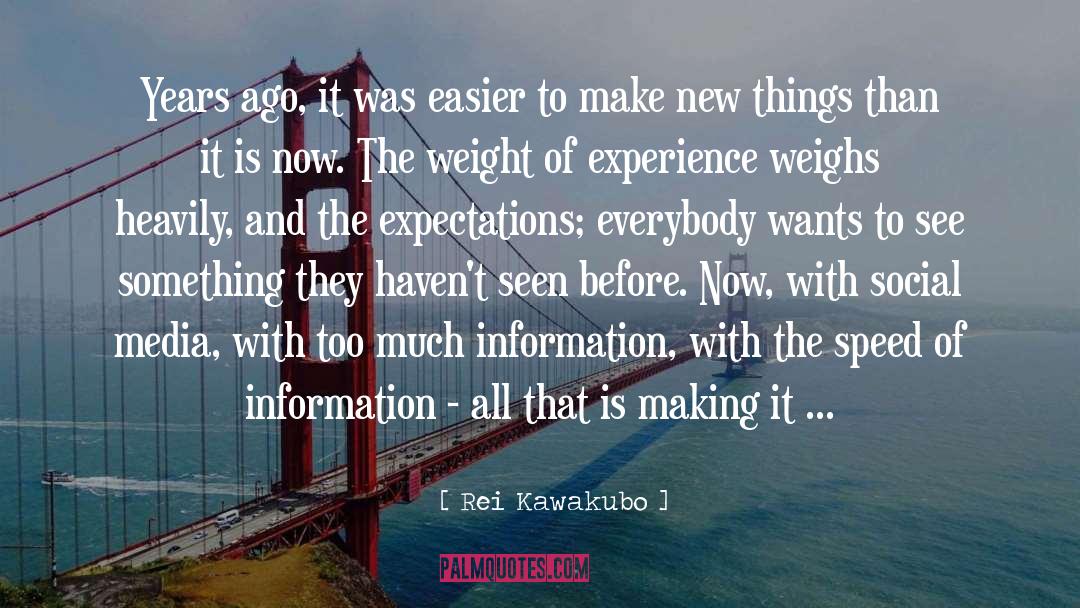 Rei Kawakubo Quotes: Years ago, it was easier