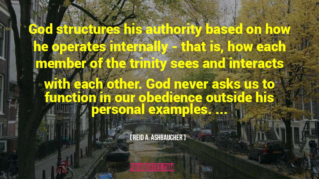 Reid A. Ashbaucher Quotes: God structures his authority based