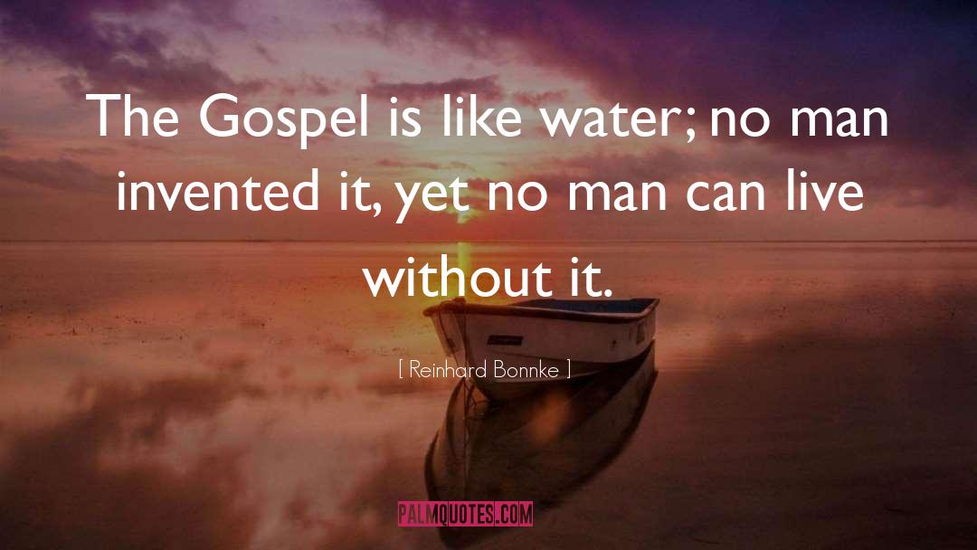 Reinhard Bonnke Quotes: The Gospel is like water;