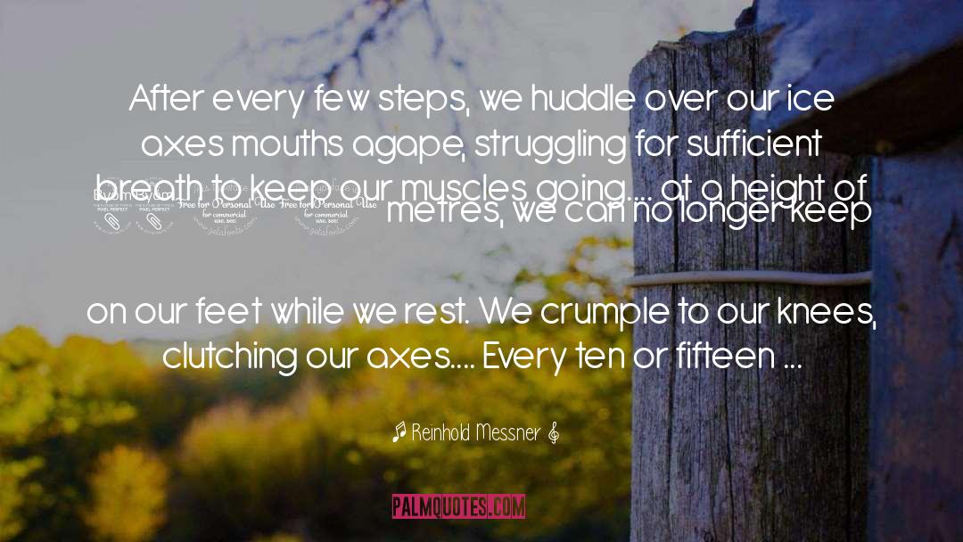 Reinhold Messner Quotes: After every few steps, we