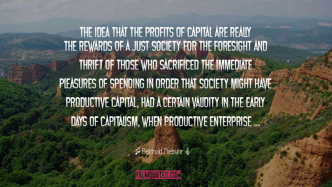 Reinhold Niebuhr Quotes: The idea that the profits