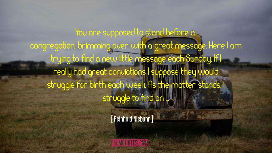 Reinhold Niebuhr Quotes: You are supposed to stand