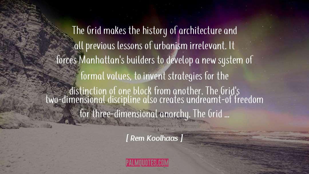 Rem Koolhaas Quotes: The Grid makes the history