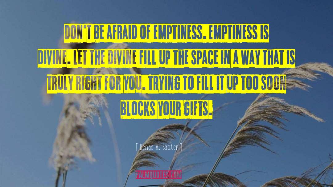 Renae A. Sauter Quotes: Don't be afraid of emptiness.