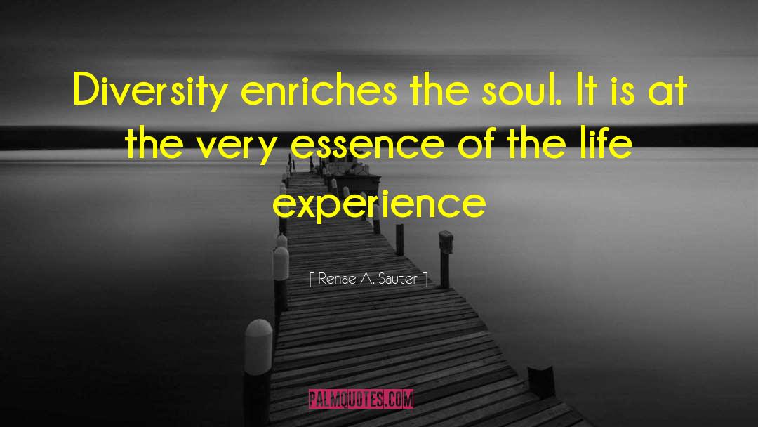 Renae A. Sauter Quotes: Diversity enriches the soul. It