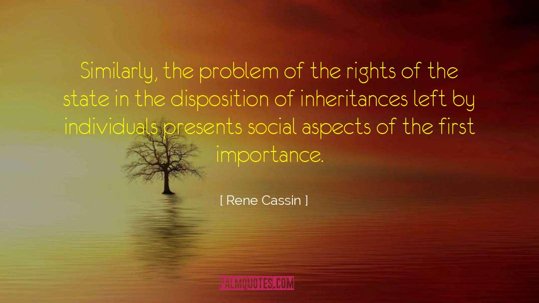 Rene Cassin Quotes: Similarly, the problem of the