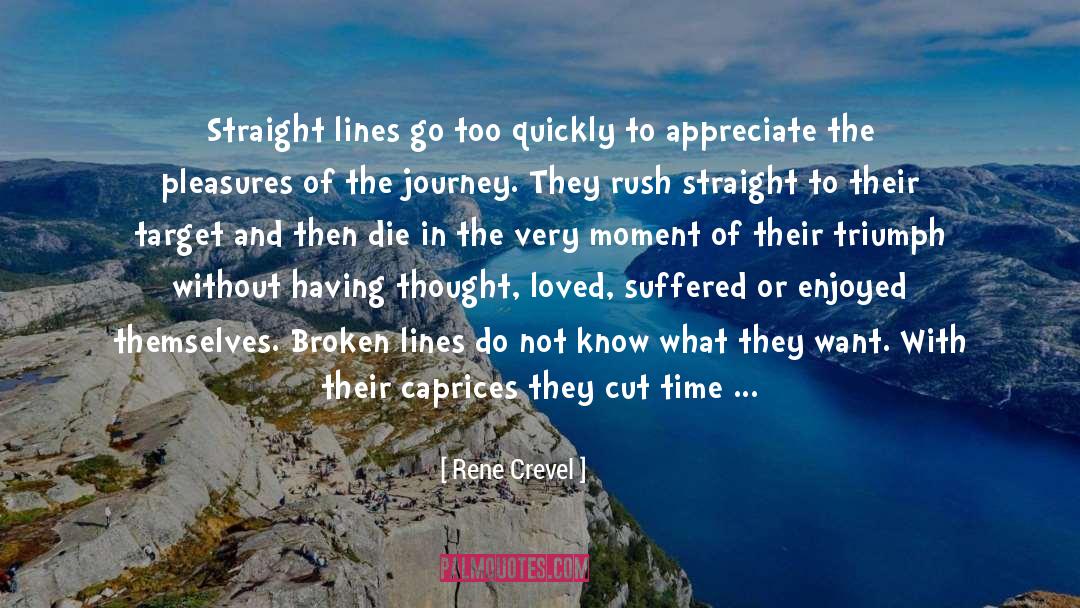 Rene Crevel Quotes: Straight lines go too quickly