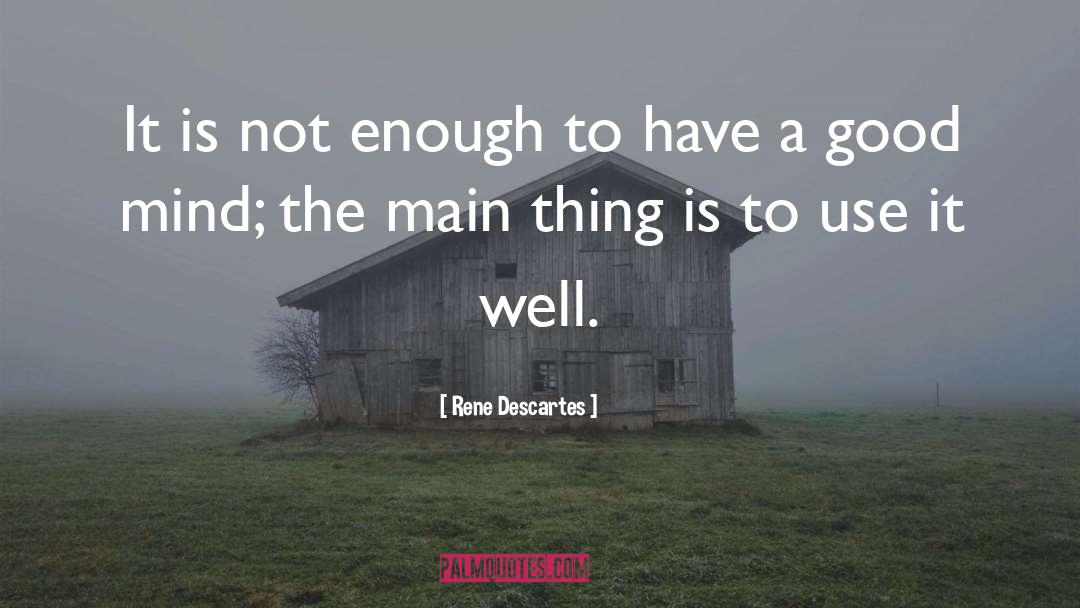 Rene Descartes Quotes: It is not enough to