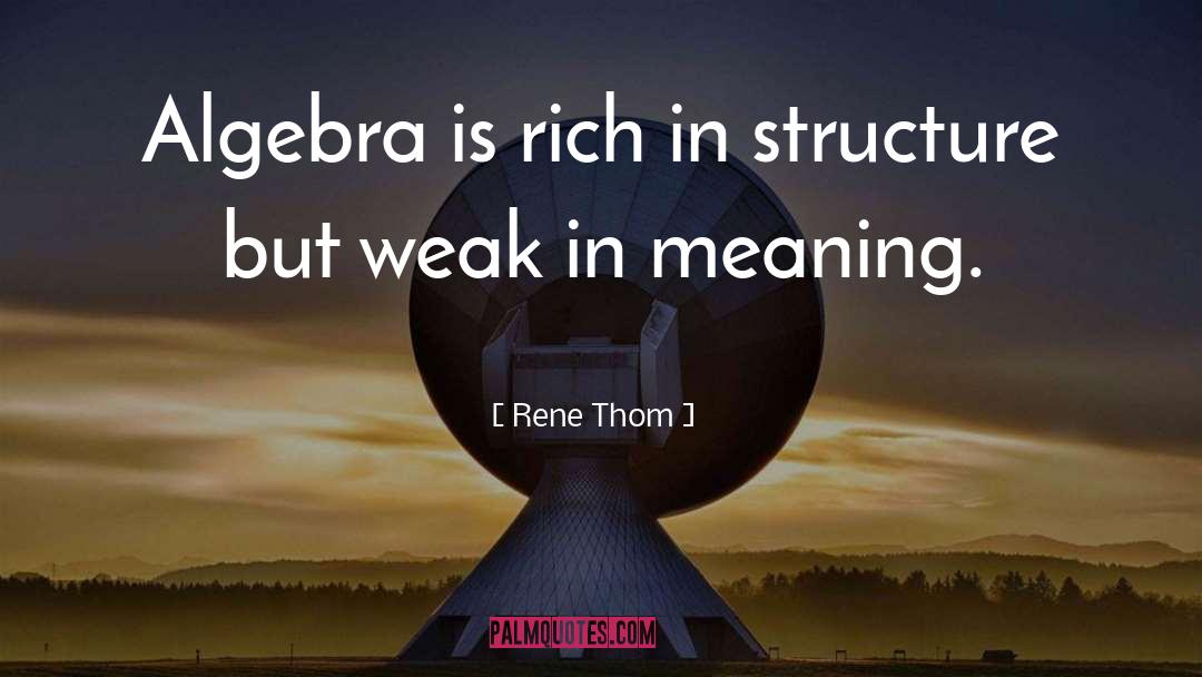 Rene Thom Quotes: Algebra is rich in structure