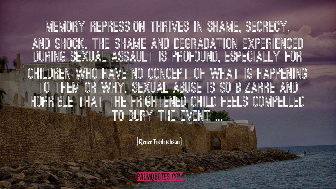 Renee Fredrickson Quotes: Memory repression thrives in shame,