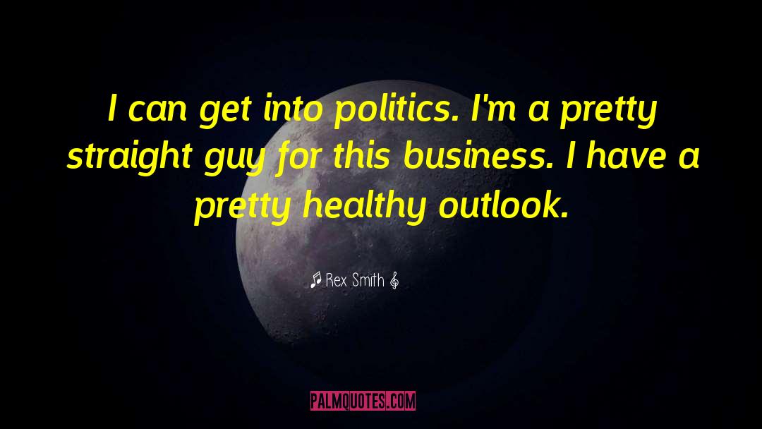 Rex Smith Quotes: I can get into politics.