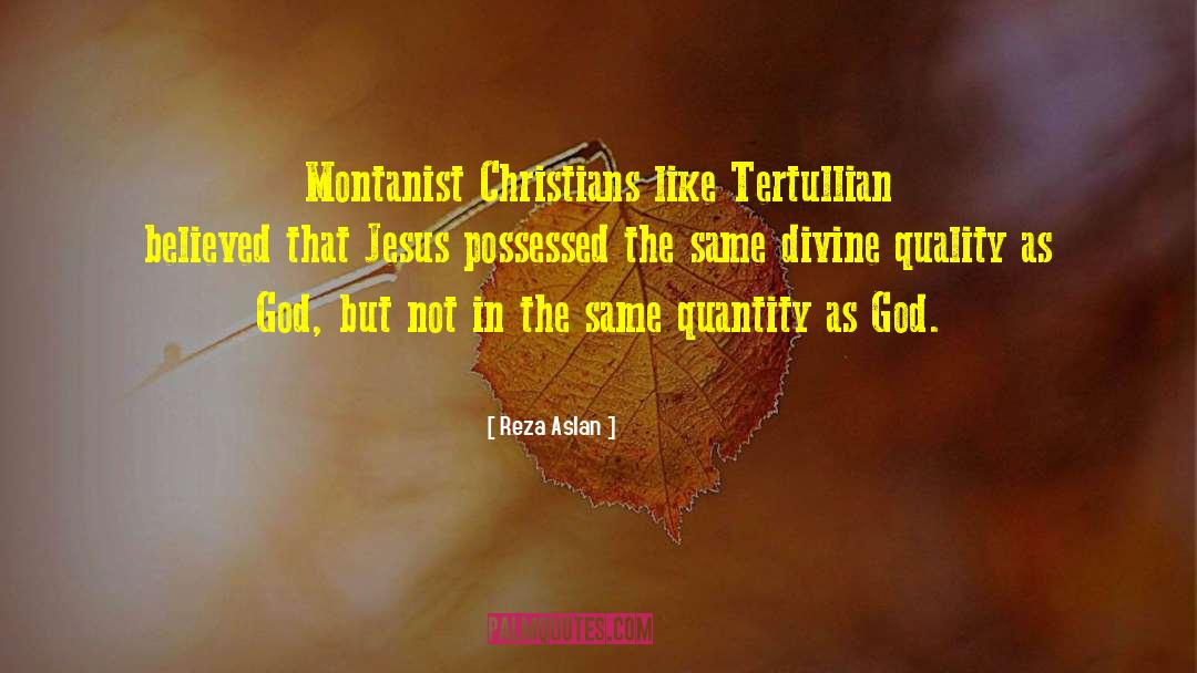 Reza Aslan Quotes: Montanist Christians like Tertullian believed