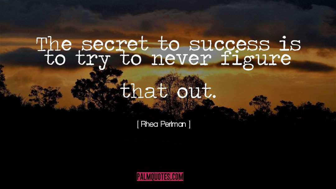 Rhea Perlman Quotes: The secret to success is