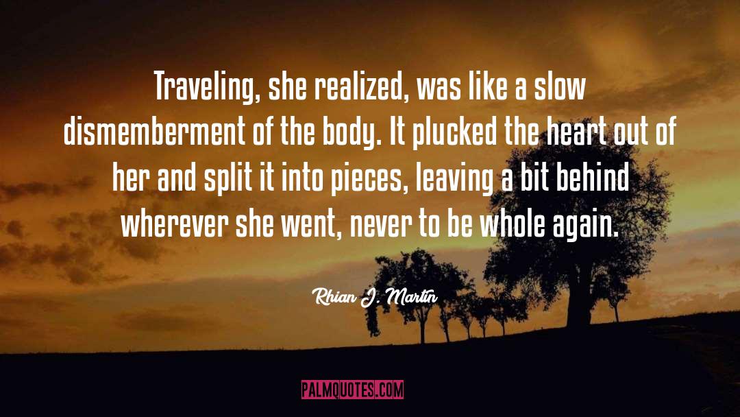 Rhian J. Martin Quotes: Traveling, she realized, was like