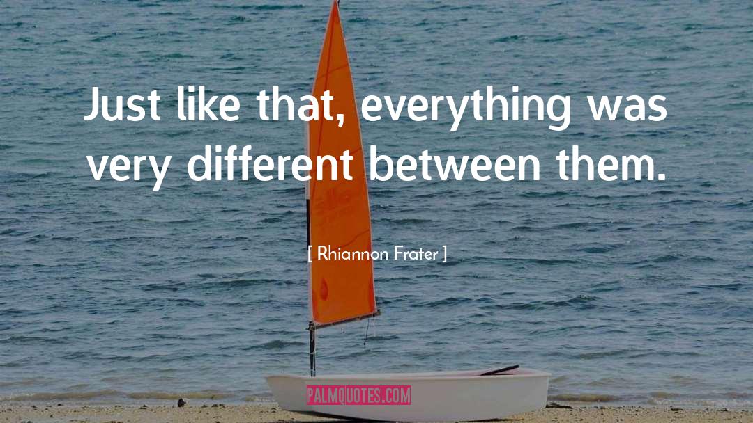 Rhiannon Frater Quotes: Just like that, everything was