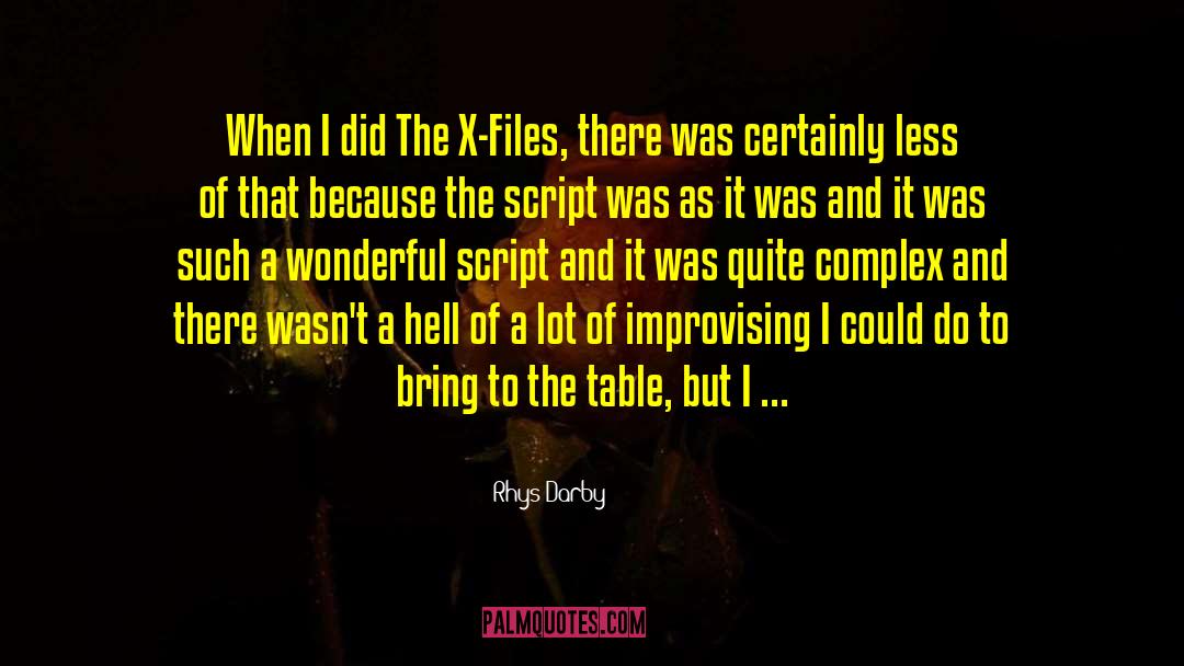 Rhys Darby Quotes: When I did The X-Files,