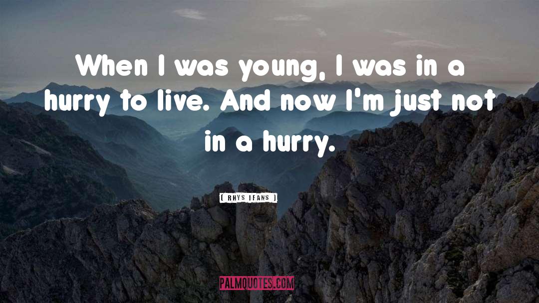 Rhys Ifans Quotes: When I was young, I