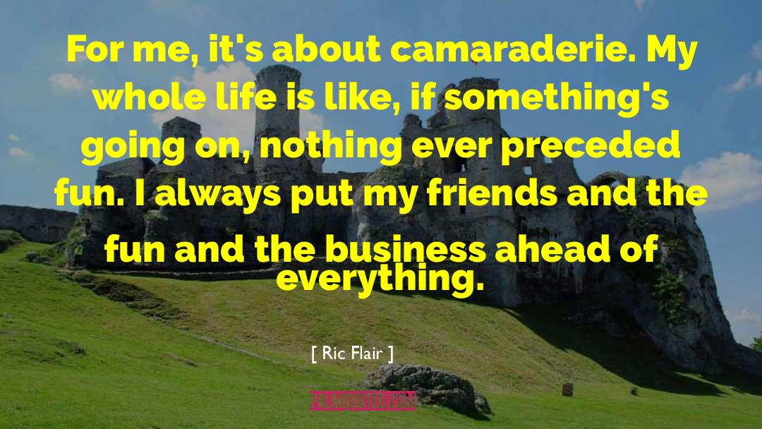 Ric Flair Quotes: For me, it's about camaraderie.