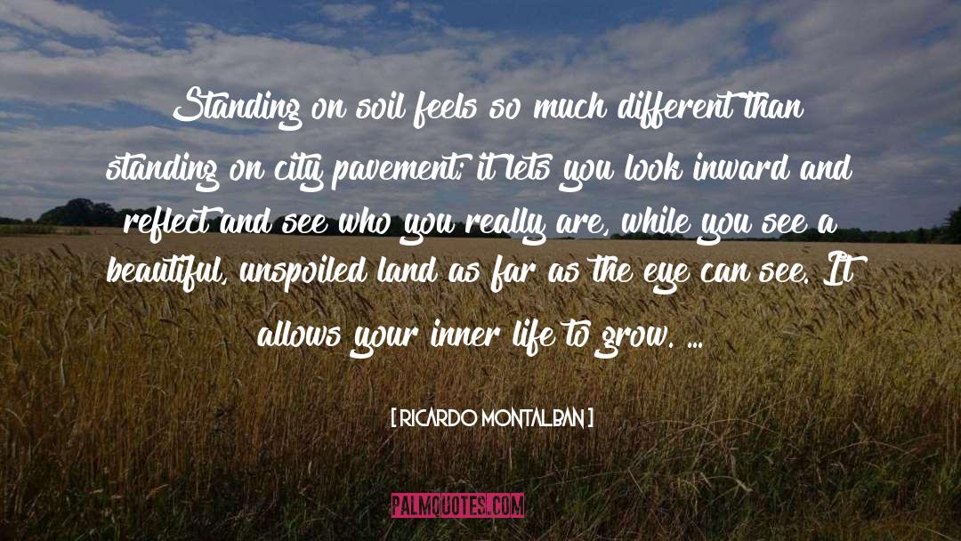 Ricardo Montalban Quotes: Standing on soil feels so