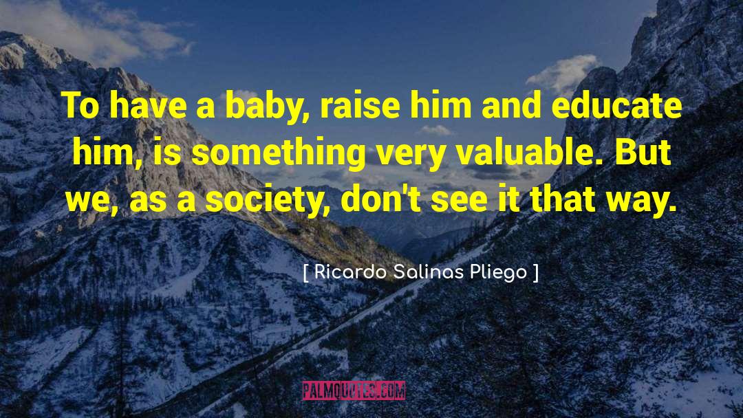 Ricardo Salinas Pliego Quotes: To have a baby, raise