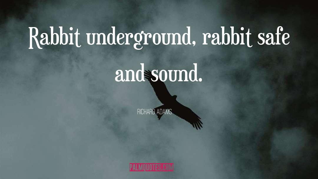 Richard Adams Quotes: Rabbit underground, rabbit safe and