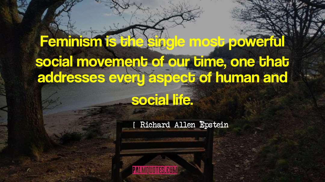 Richard Allen Epstein Quotes: Feminism is the single most
