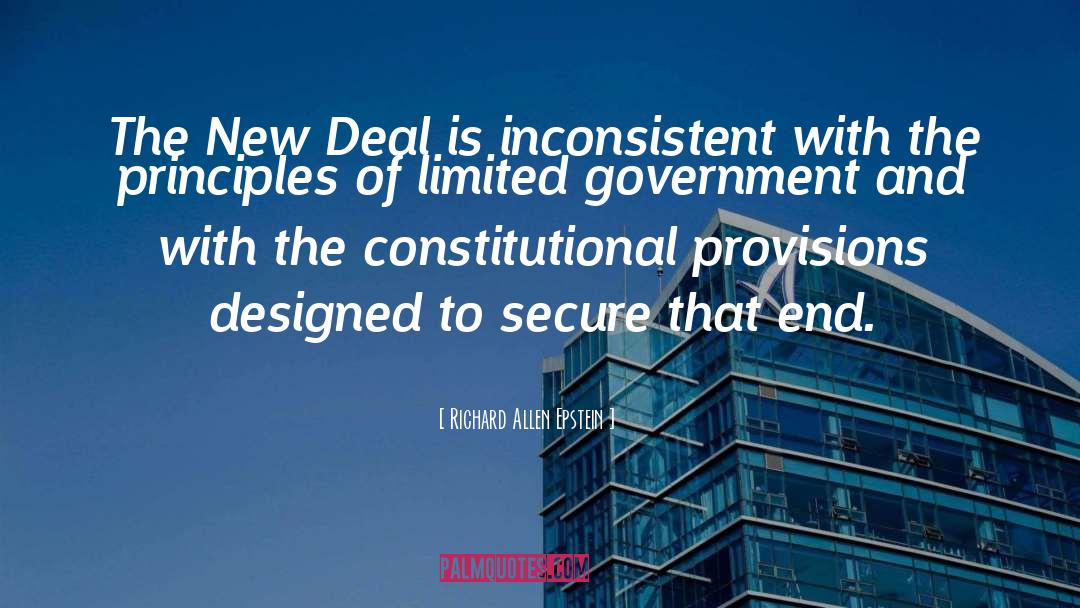 Richard Allen Epstein Quotes: The New Deal is inconsistent