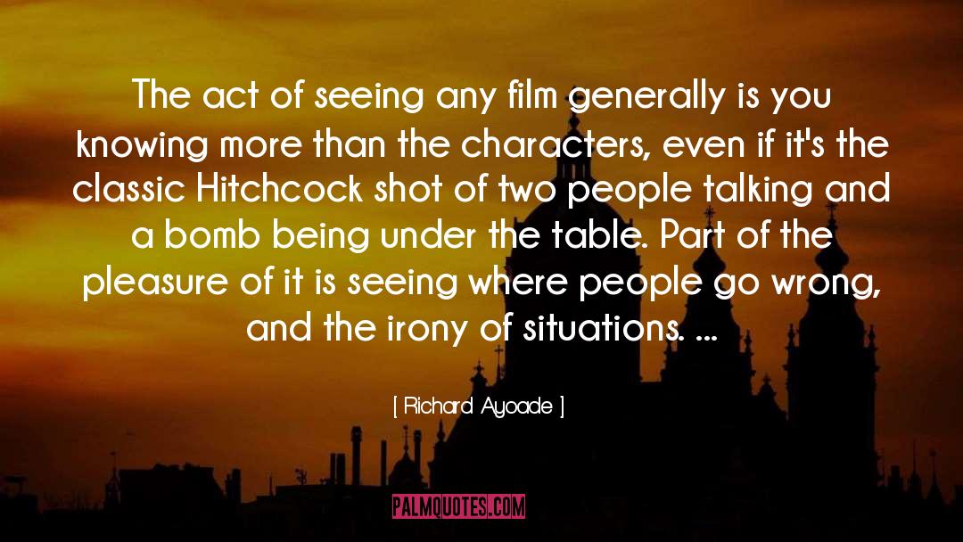 Richard Ayoade Quotes: The act of seeing any