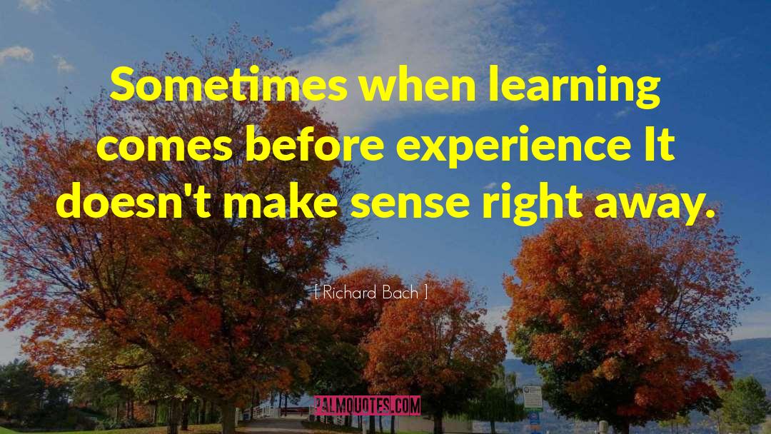 Richard Bach Quotes: Sometimes when learning comes before