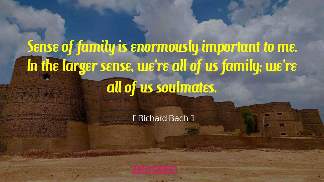 Richard Bach Quotes: Sense of family is enormously