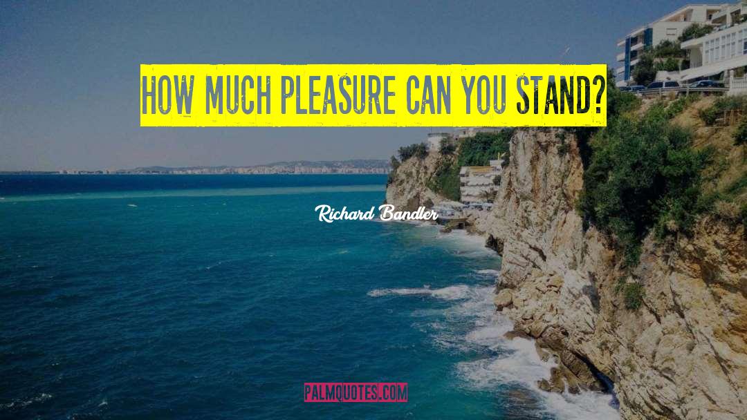 Richard Bandler Quotes: How much pleasure can you