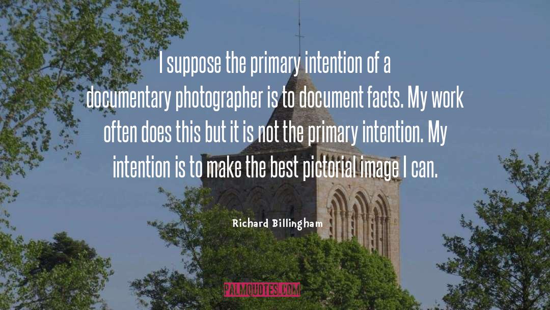 Richard Billingham Quotes: I suppose the primary intention