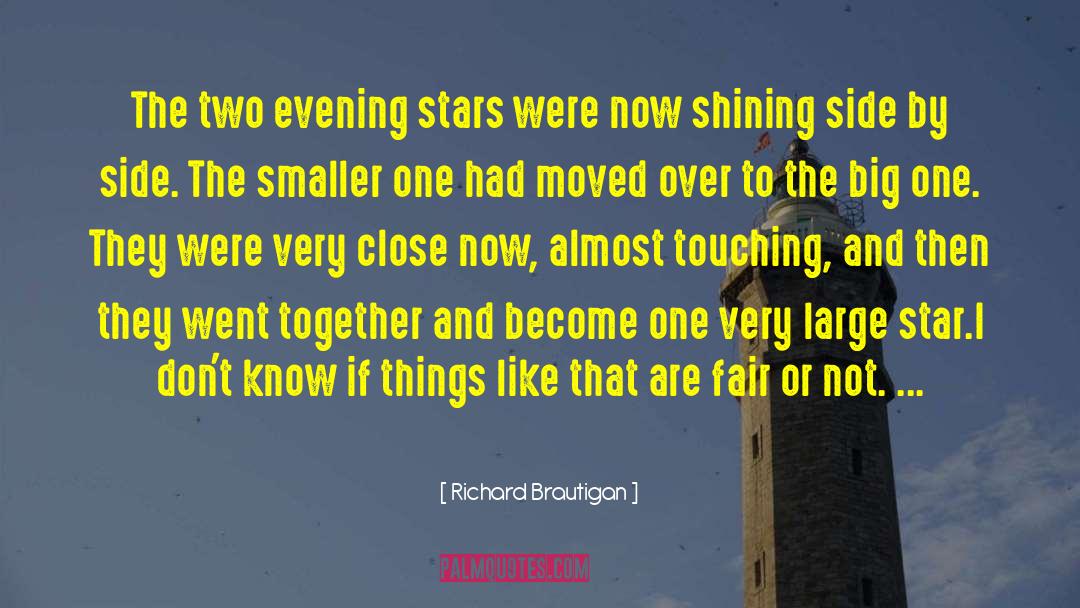 Richard Brautigan Quotes: The two evening stars were