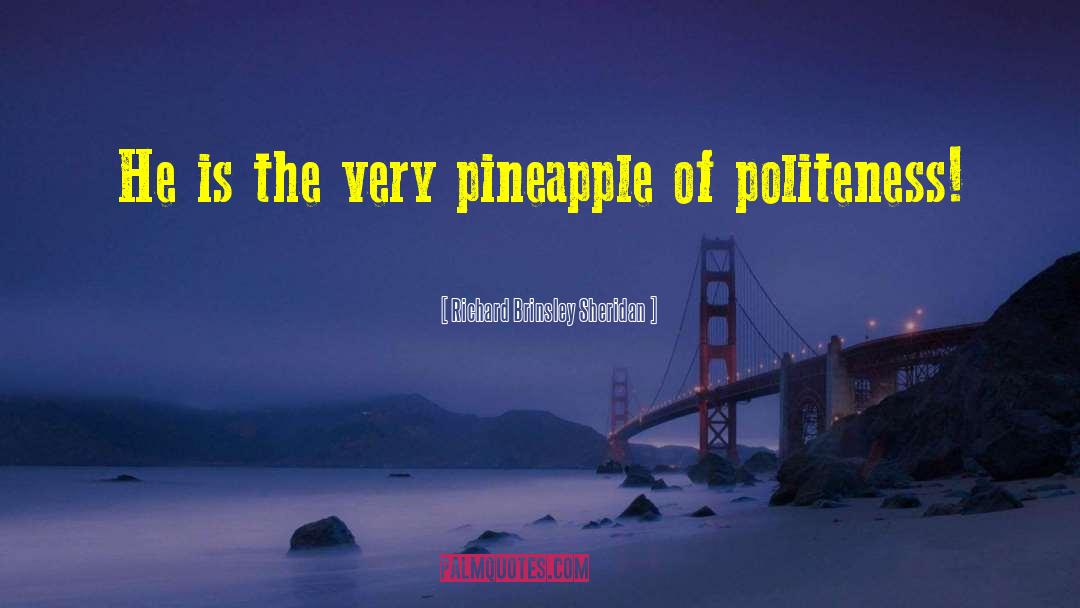 Richard Brinsley Sheridan Quotes: He is the very pineapple