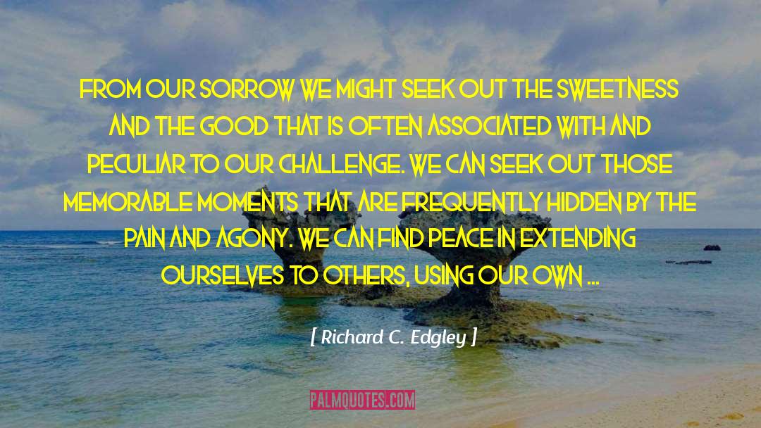 Richard C. Edgley Quotes: From our sorrow we might